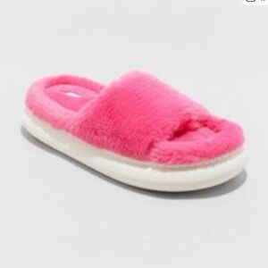Stars Above Pink Fuzzy Slippers